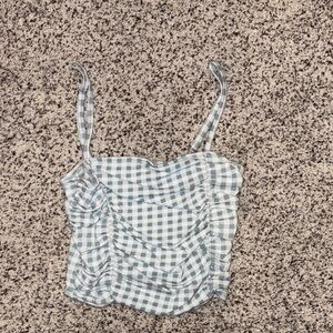 Hollister Blue and White Checkered Camisole